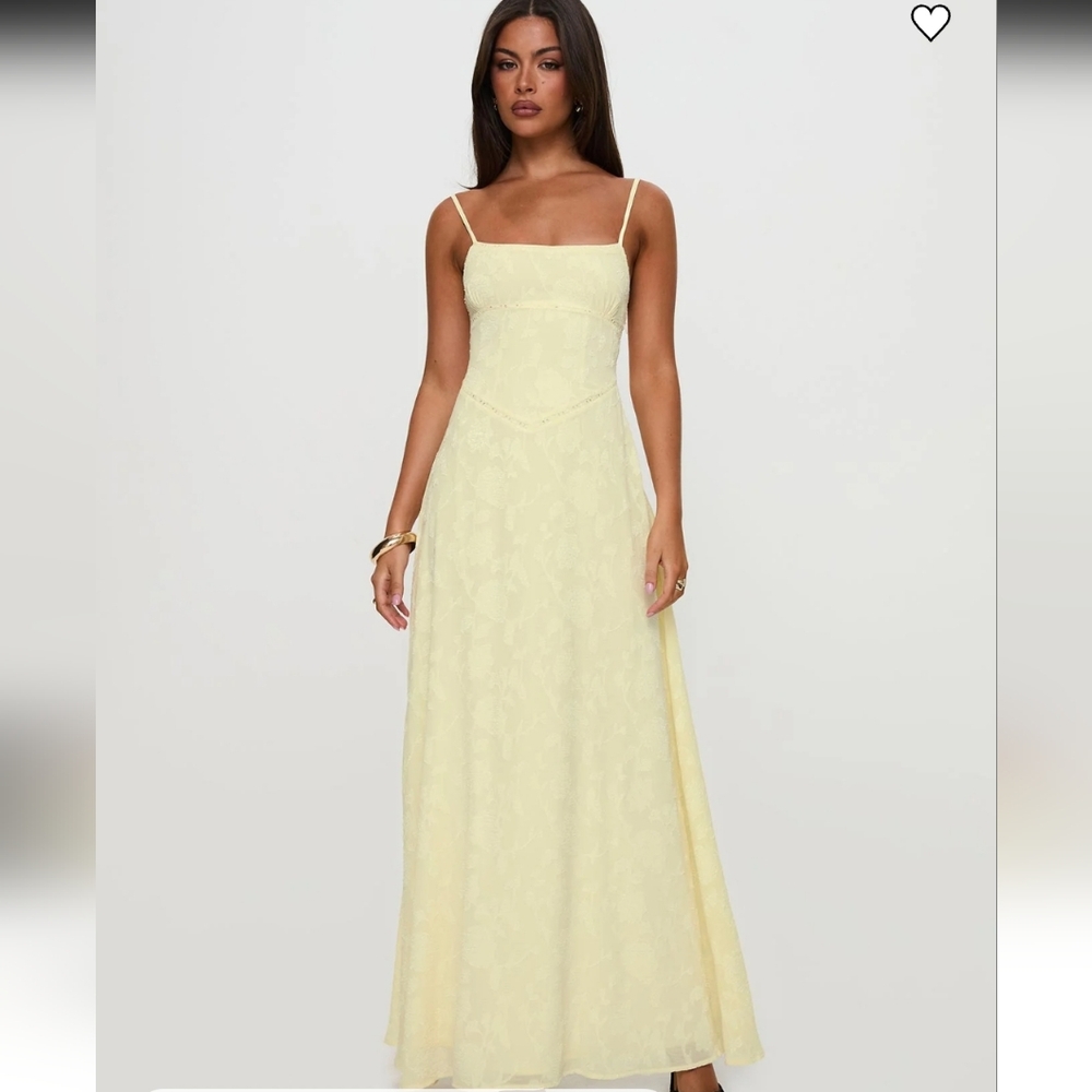 Princess Polly Yellow Maxi Dress South of France, Size 6